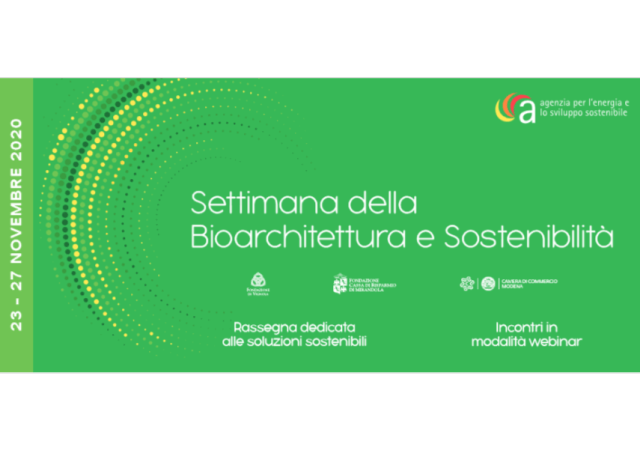 Settimana della Bioarchitettura e sostenibilità dal 23 al 27 novembre                                                                                                                                                                                          