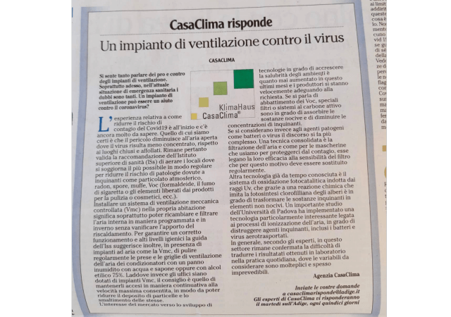 CasaClima risponde                                                                                                                                                                                                                                             